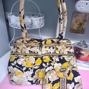 Vera Bradley satchel w matching wallet set